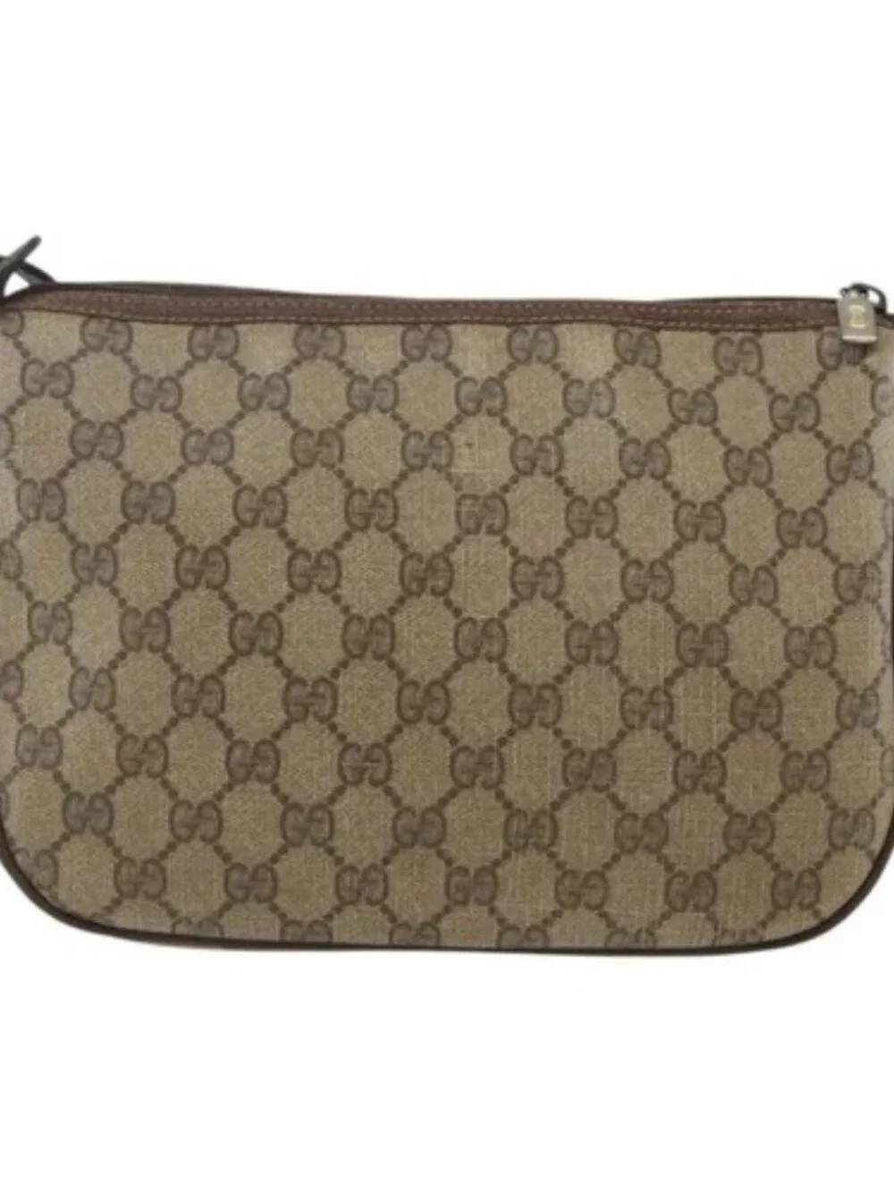 GUCCI GG Supreme Web Sherry Line Bag PVC Beige Gold 89 02 077 Auth 165219 - Picture 2 of 16